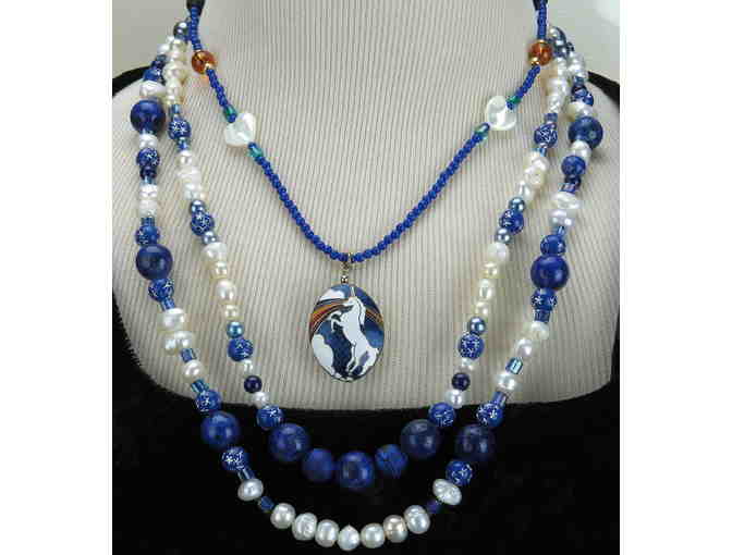 FAB FAUX NECKLACE #314 & 315 ENSEMBLE w/Pearls: 2 NECKLACES, 3 LOOKS!