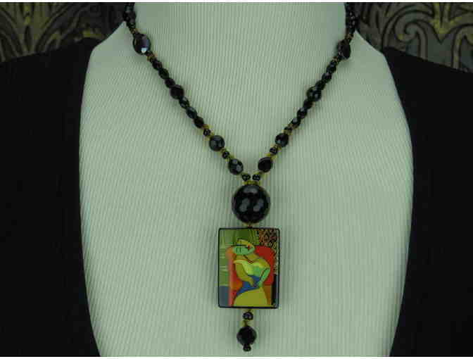 1/Kind Phenomenal and Collectible Necklace features PICASSO Art Pendant, Genuine Onyx!