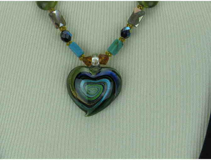 Necklace w/Agate, Onyx, Hematite, Turquoise/Magnesite, Pendant