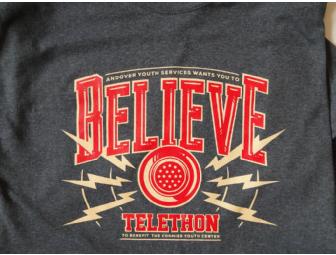 SIZE EXTRA-LARGE.  Official Limited Edition: BELIEVE Telethon T-Shirt.