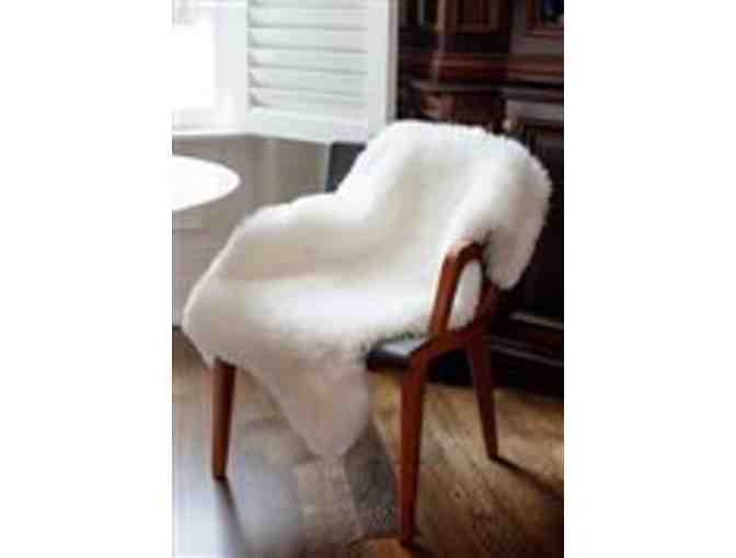 Ivory Bear Faux Fur Chair Cover/Small Rug