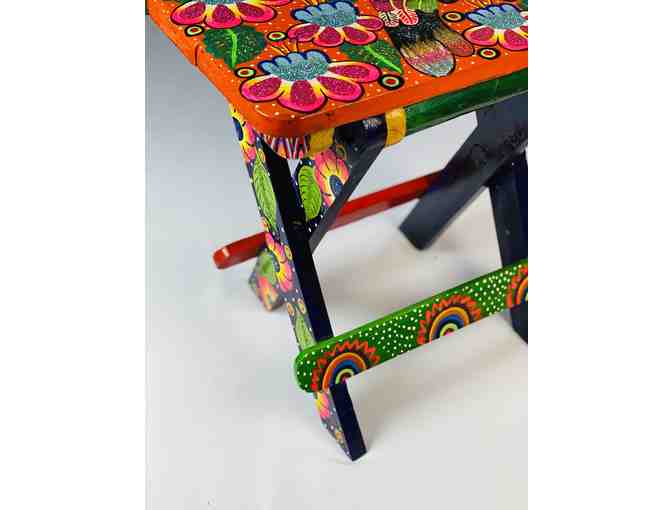 Stunning Hand-Painted Toucan Side Table