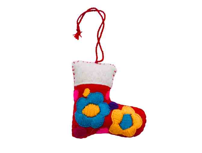 Christmas Stocking with 4 ornaments