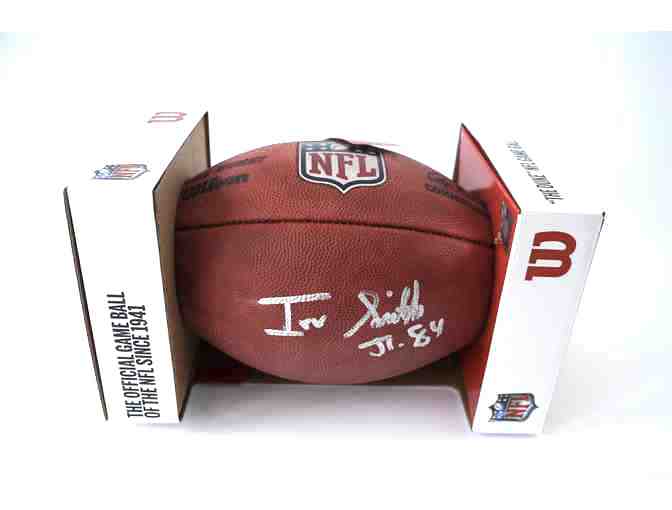 The Duke Official NFL Football autographed by Vikings Irv Smith Jr