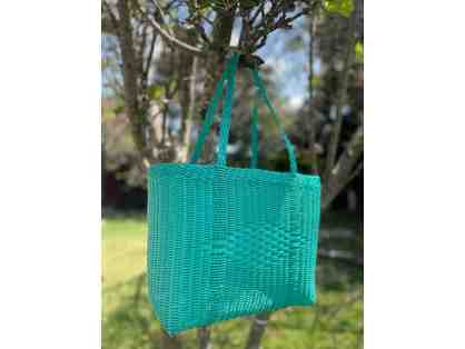 Beautiful Turquoise Woven Market Bag