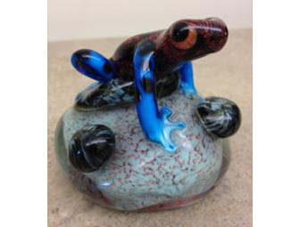 Small House Art Glass Frog