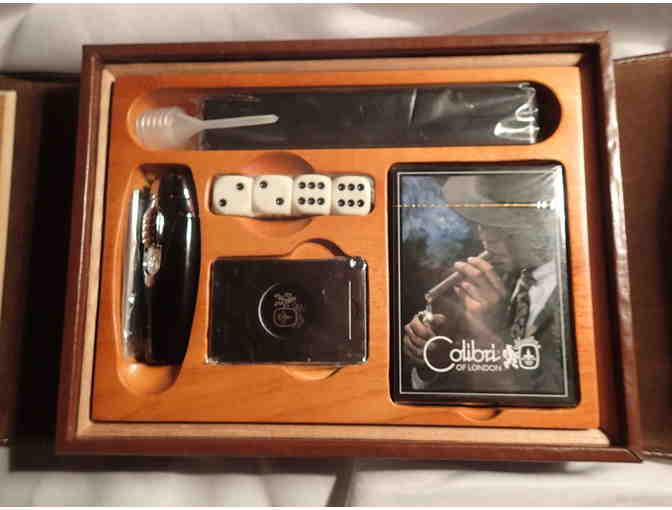 Caolibri of London Leather Cigar Humidor with Accessories