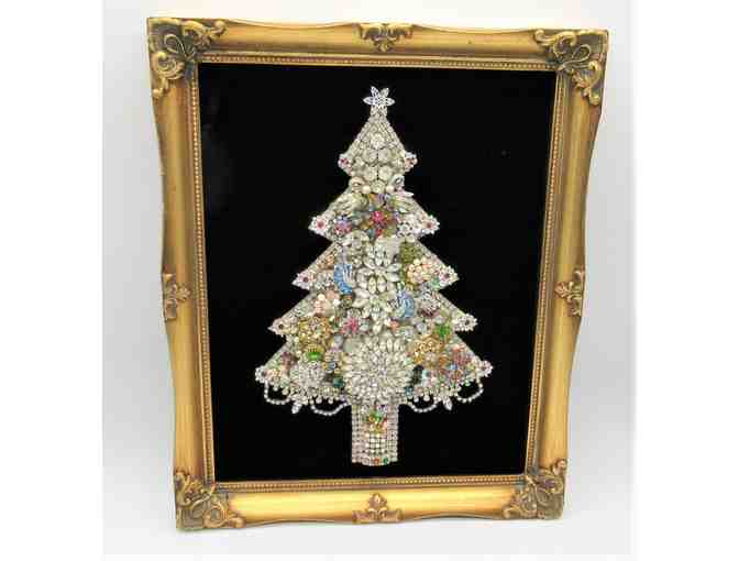 Costume Jewelry Collage Christmas Tree Vintage 1950's