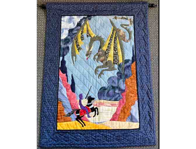 Dragon and Knight Quilted Wall Hanging