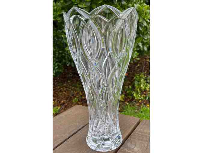 Lenox Clear Cut Crystal Tall Trumpet Vase Czech