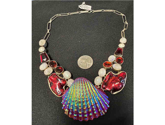 Shell, Moonstone and Pearl Necklace