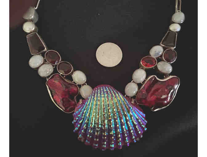 Shell, Moonstone and Pearl Necklace