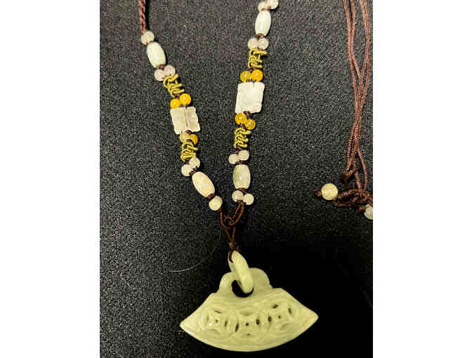 Carved Jade Pendant Necklace from Vietnam