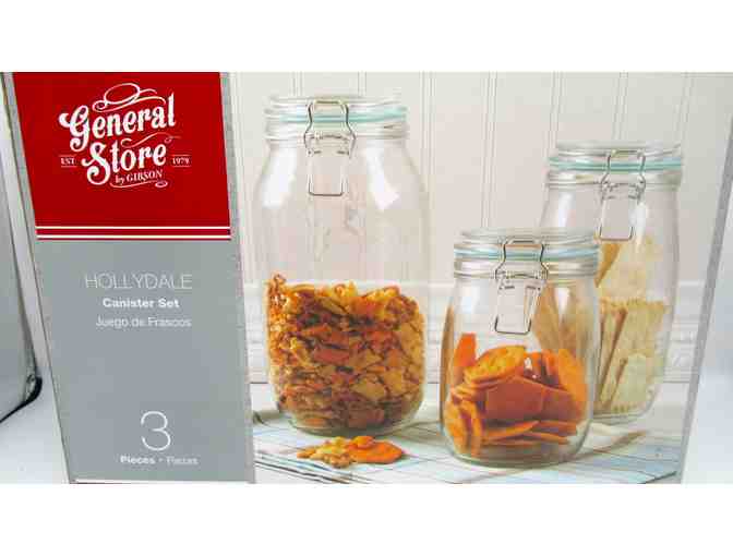 General Store Hollydale 3-Piece Multisize Glass Preserving/Storage Jar Cannister Set