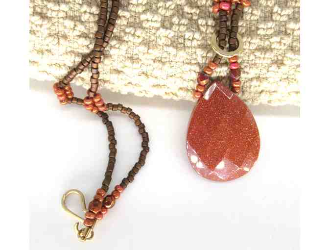 Holly Yashi Brown and Copper Seed Bead Necklace with Pendant