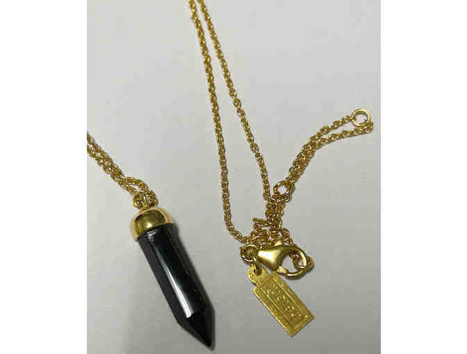 Baroni Designs Vermeil Onyx Prism Point Necklace Gold over Sterling Silver