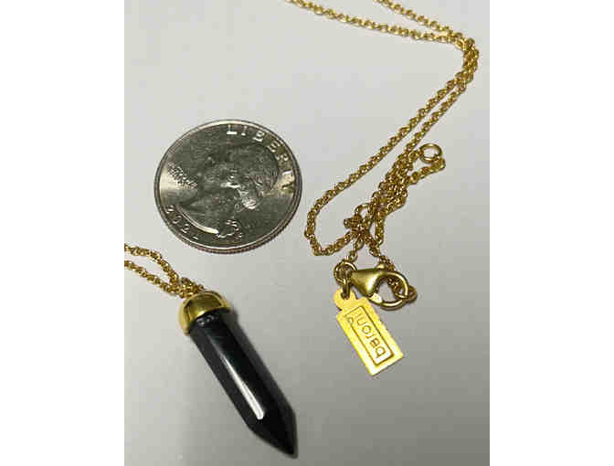 Baroni Designs Vermeil Onyx Prism Point Necklace Gold over Sterling Silver