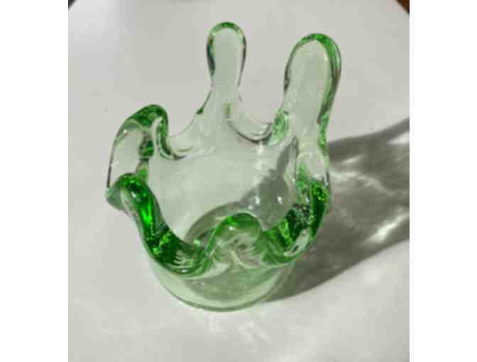 Fire and Light Green Splash Votive Holder