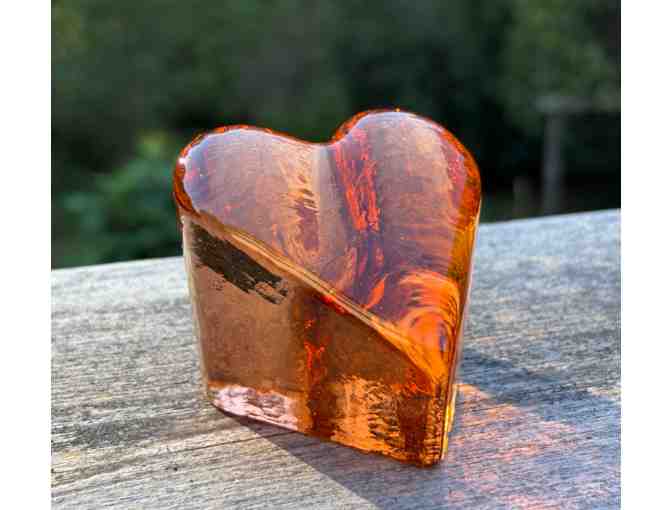 Fire and Light Copper-Color Eliptical Bowl and a Copper Heart