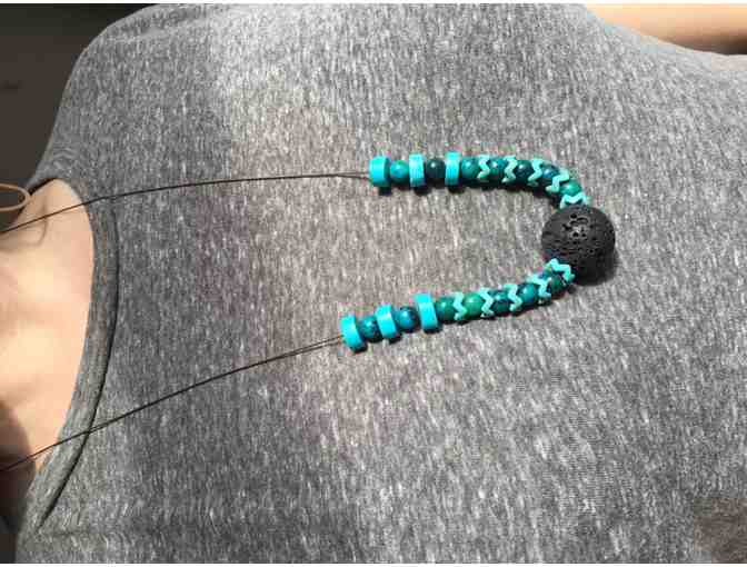 MACTAGGART  Jewelry - Necklace: Turquoise & Black Lava Rock