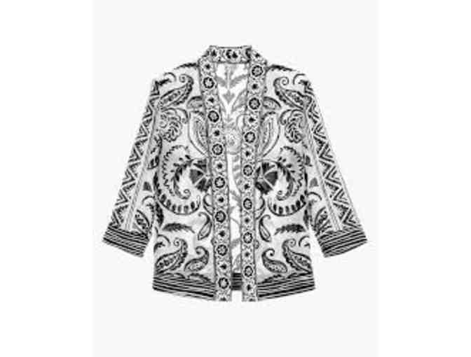 Chico's Border Print Kimono Jacket