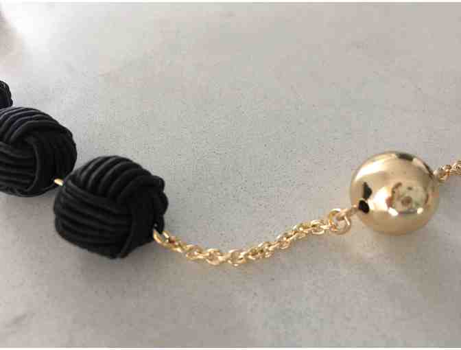 Black Knotted Station Necklace