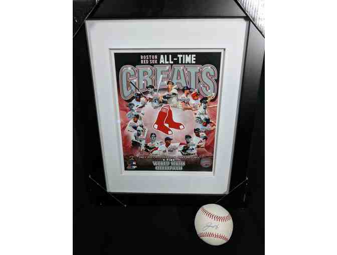 'Field of Dreams' Joe Kelly Autographed Baseball + 8x10 Red Sox Greats Framed Print