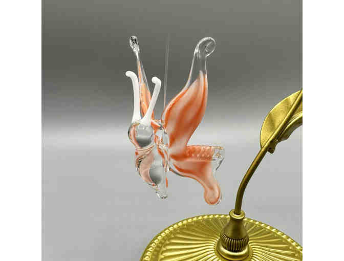 Handblown Glass Butterfly with Stand