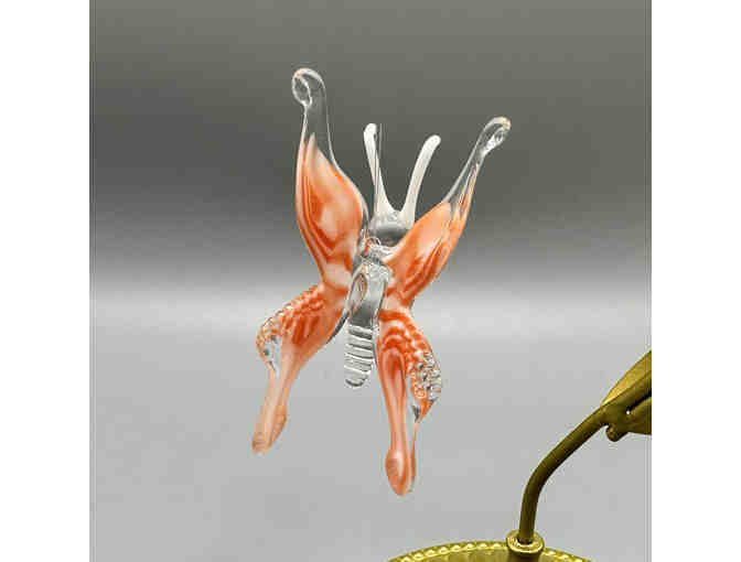 Handblown Glass Butterfly with Stand