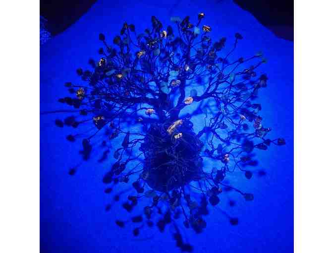 Stainless Steel Wire Tree with Sodalite Stone Leaves