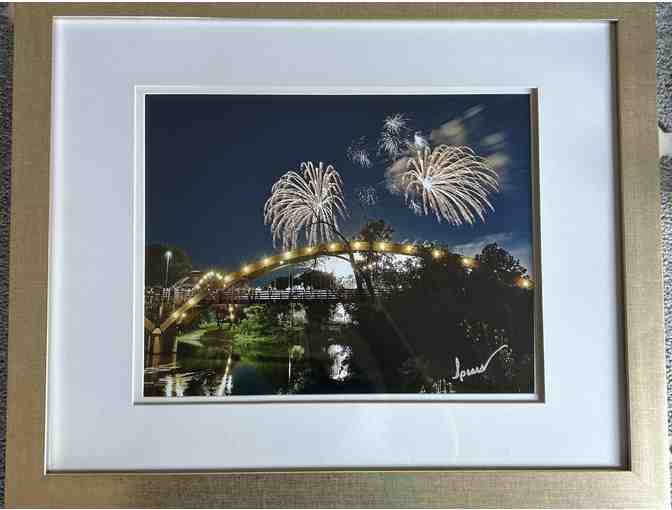 Framed & Matted Photograph of Fireworks over the Tridge