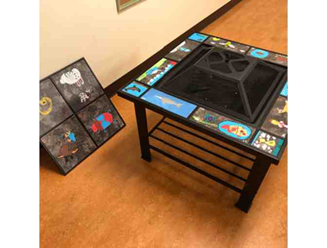 Mr. Brown's Lower Elementary Class Unique Hand Painted Tile Fire Pit/Table