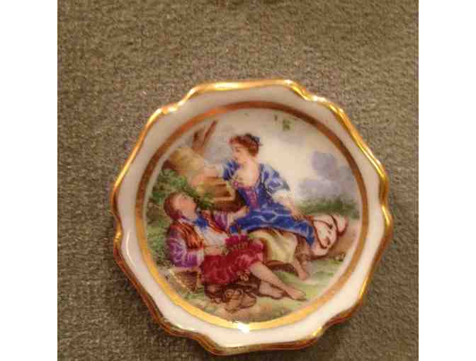 Vintage Miniature Limoges Plates in Display Frames