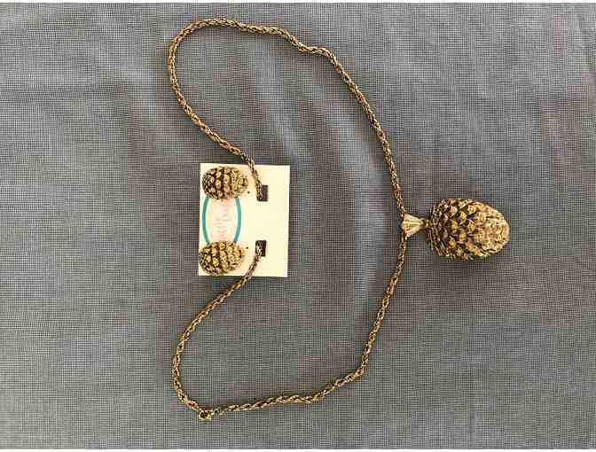 Pine Cone Necklace and Earrings