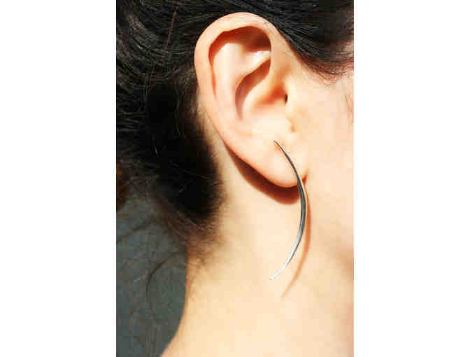 Sterling Silver Single Crescent Earrings by PerezBitan