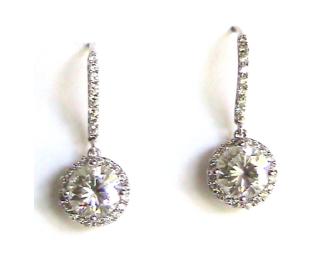Platinum Plated Sterling Silver & Brilliant CZ Ear