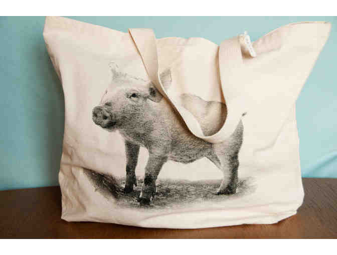 Farm Pig.. Handmade Screen Printed Tote from Real & True
