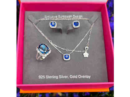 SAPPHIRES Set of 3 (Necklace, Earrings & Ring Size 7)