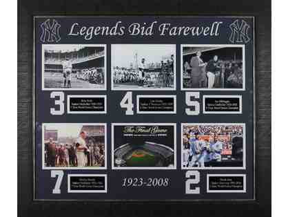 New York Yankee Legends Say Farewell unsigned display framed