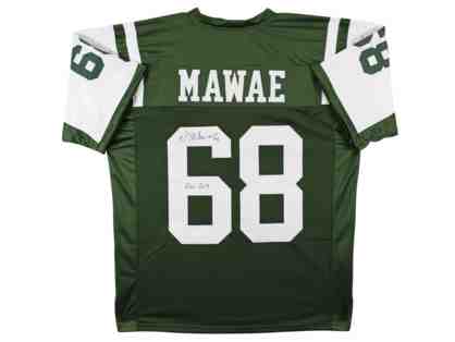 Kevin Mawae signed custom unframed green jersey