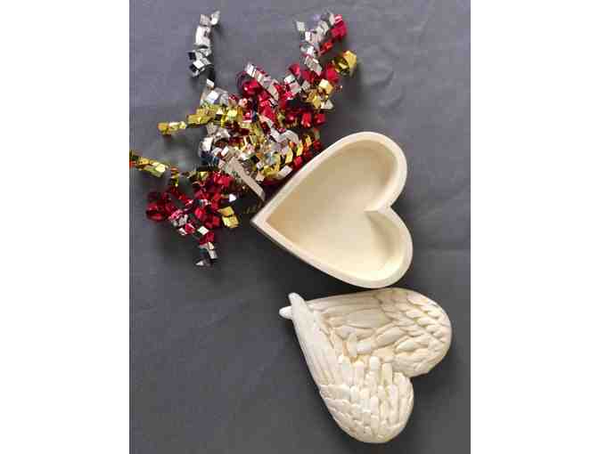Heart Shaped Angel Wing Jewelry Box
