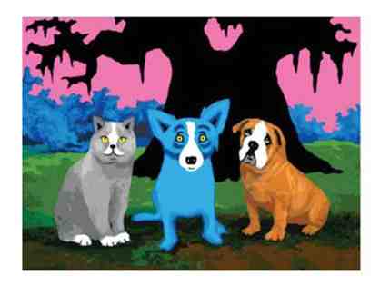 The Three Amigos - George Rodrique Signed & Numbered Blue Dog Print (Unframed)