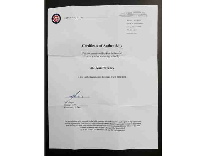 Official Chicago Cubs Ryan Sweeney autographed baseball