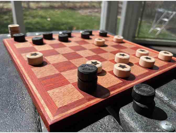 Beautiful Handmade Wooden Checkers/Chess Board & Checkers - Photo 1