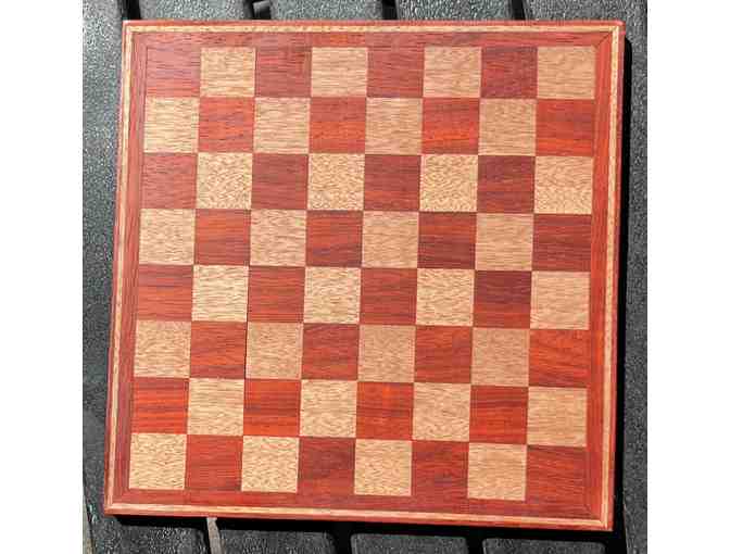 Beautiful Handmade Wooden Checkers/Chess Board & Checkers