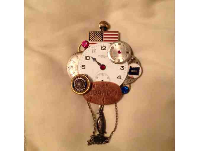 Americana Patriotic Pin!  Whimsical Vintage Piece for all Seasons!  One of a Kind!