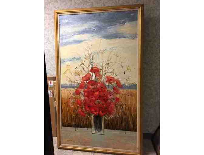 Original, Signed Oil Painting by Michel Henry  - 'Pavots D'ete' - World Renowned Artist!