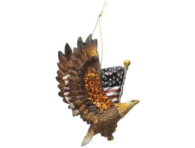 Kurt Adler Resin Patriotic Eagle with the American Flag Ornament