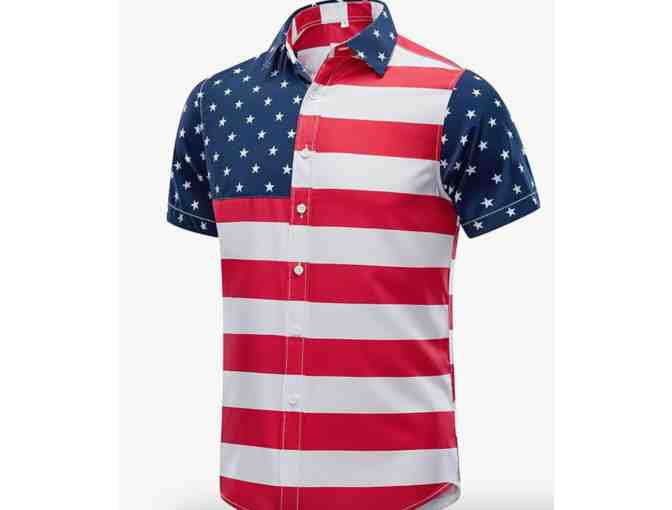 American Flag Button Down Shirt- Size Large