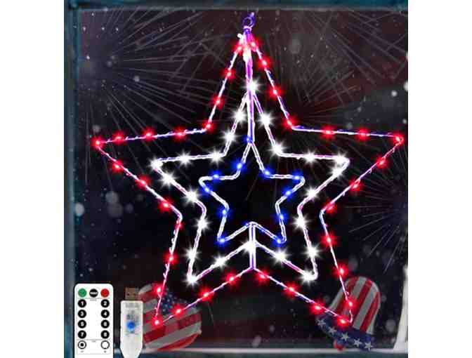 Red, White and Blue Fairy Lights Star - Photo 1